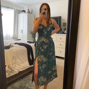 Blue floral slip dress